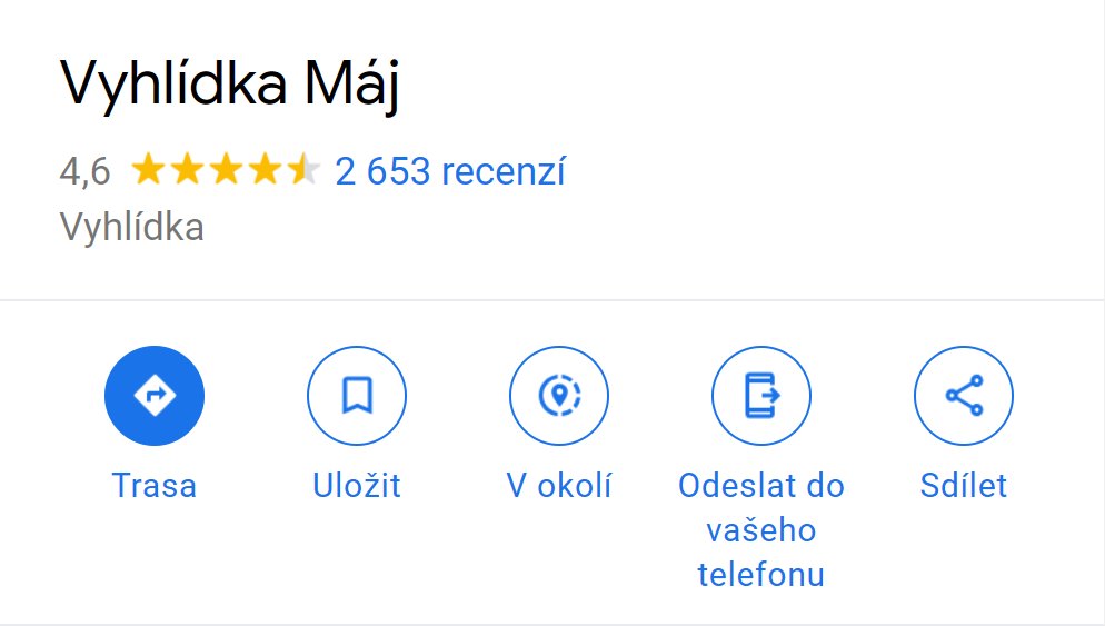 Vyhlídka Máj na Google Maps a Wikipedia