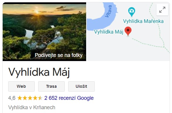 Vyhlídka Máj na Google Maps